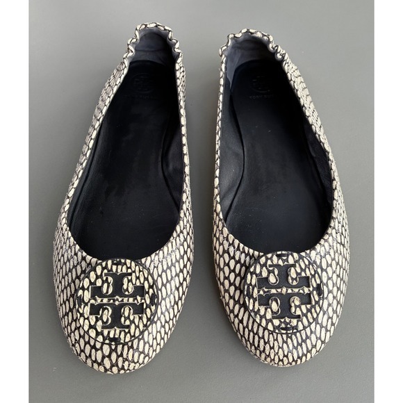 Tory Burch Shoes - Tory Burch Minnie Travel Ballet Flats - King Cobra Printed Leather 10M